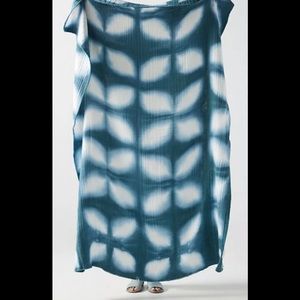 Anthropologie Gauze Throw Blanket Blue Tie Dye